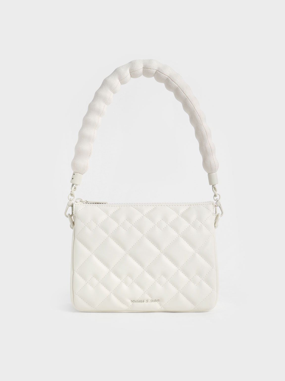 White quilted sales shoulder bag