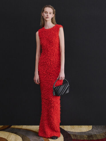 กระเป๋าถือหนังกลับรีไซเคิลรุ่น Zeya, สีดำอะไหล่สีเงิน, hi-res