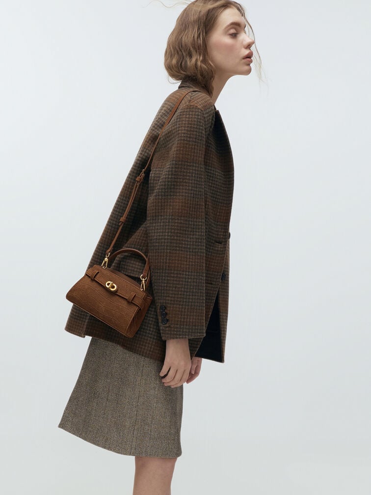 Aubrielle Top Handle Bag, Chocolate, hi-res