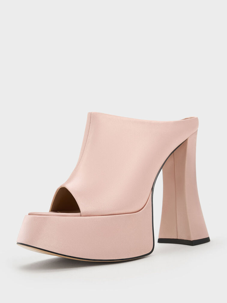 Delphine Recycled Polyester Platform Mules, สีนู้ด, hi-res