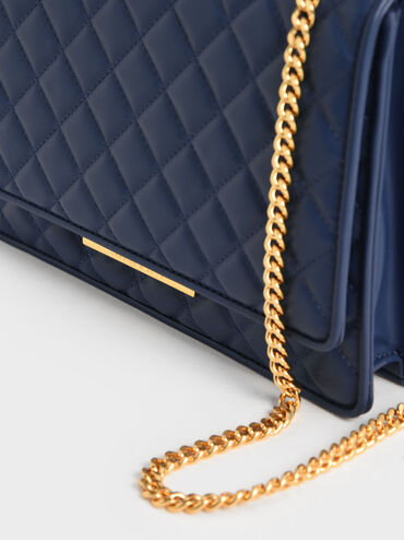 Double Chain Handle Quilted Bag, , hi-res