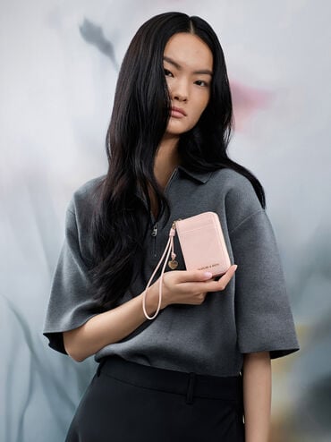 Apfra Quilted Wristlet, Pink, hi-res