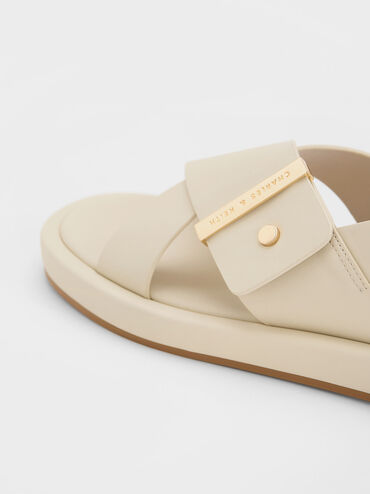 Crossover Back Strap Sandals, Chalk, hi-res
