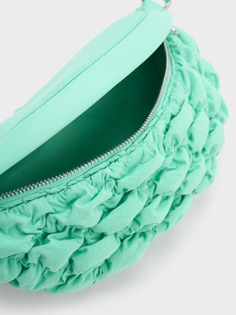 Ruched Nylon Bum Bag, , hi-res