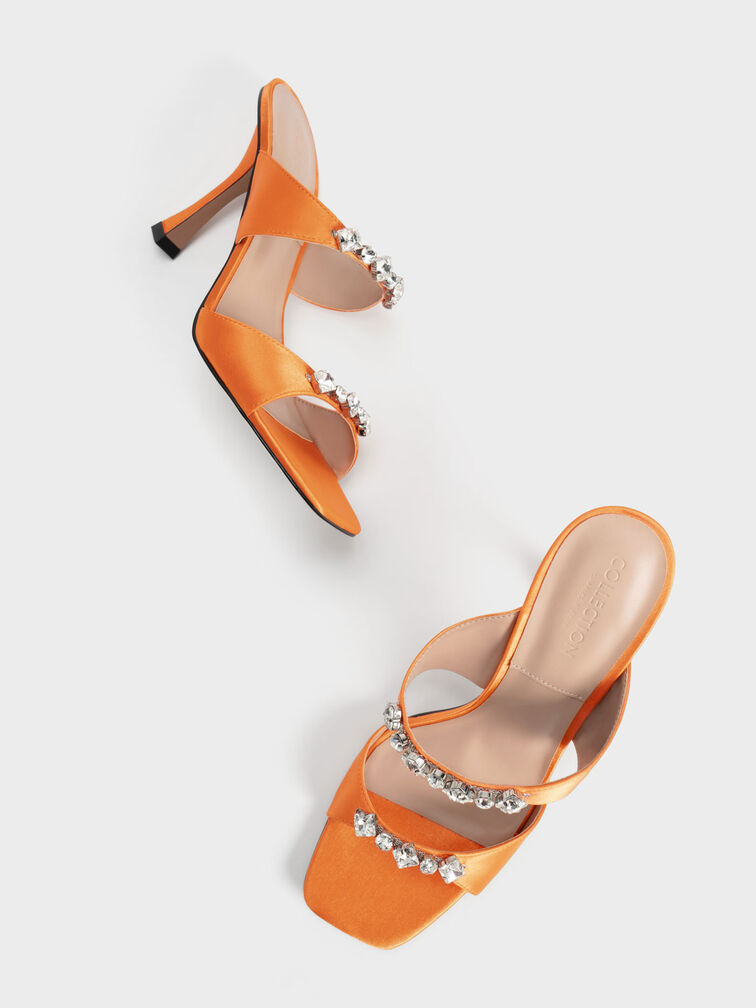 Metallic Gem-Encrusted Sandals, , hi-res