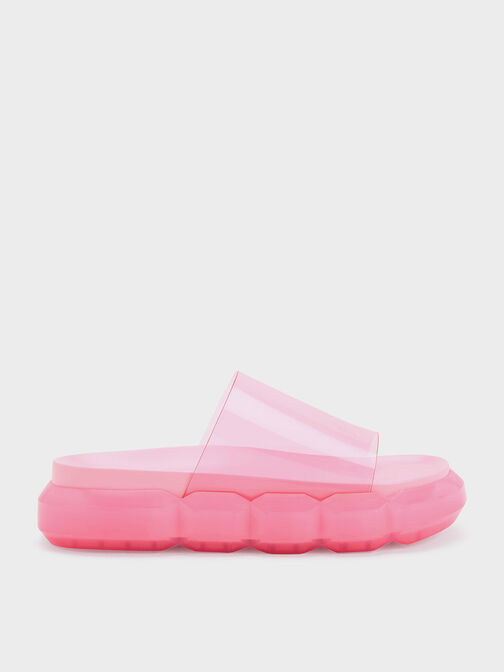 Fia See-Through Slide Sandals, สีชมพูอ่อน, hi-res