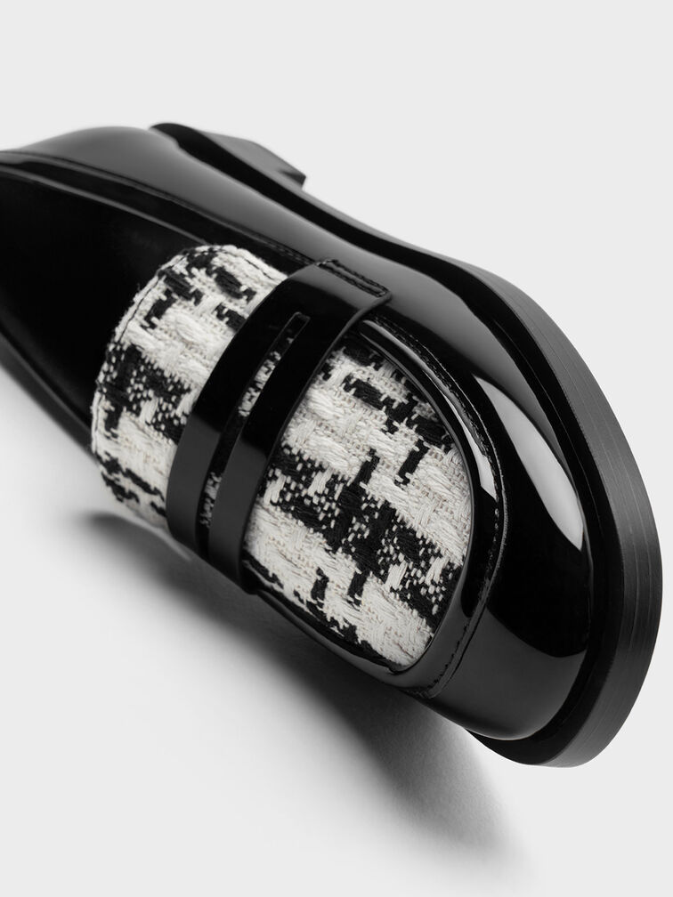 Patent Tweed Penny Loafers, , hi-res