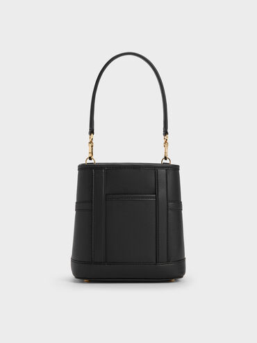 กระเป๋าทรงถังรุ่น Scottie, สีดำ, hi-res