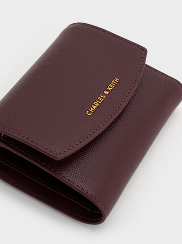 กระเป๋าสตางค์ดีไซน์ที่ปิดด้านหน้าทรงโค้งรุ่น Briony, Wineberry Red, hi-res