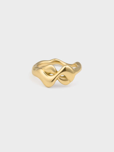 Emilia Wavy Ring, Gold, hi-res