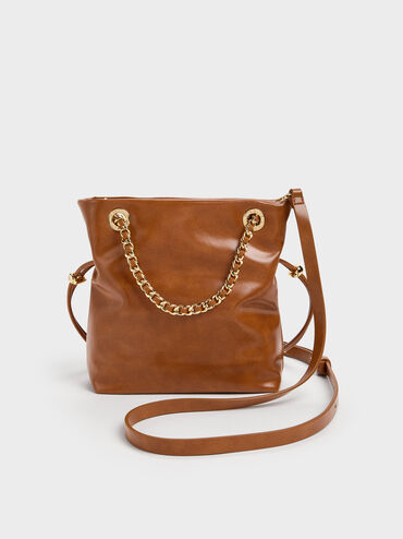 Arya Braided-Strap Double-Handle Crossbody Bag, Distressed Tan, hi-res