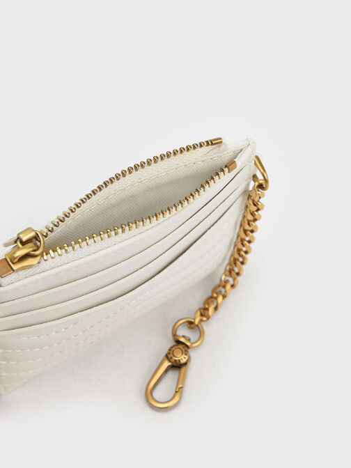 Aubrielle Stitch-Trim Zip Card Holder, , hi-res