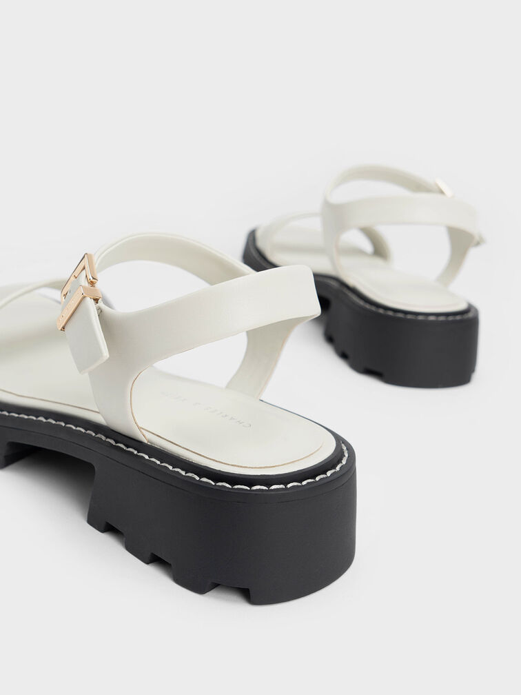 Stitch-Trim Buckled Sandals, , hi-res