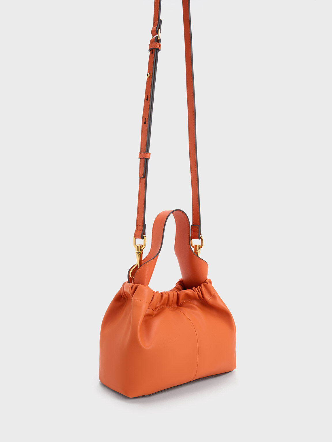 Orange Ally Ruched Slouchy Bag - CHARLES & KEITH TH