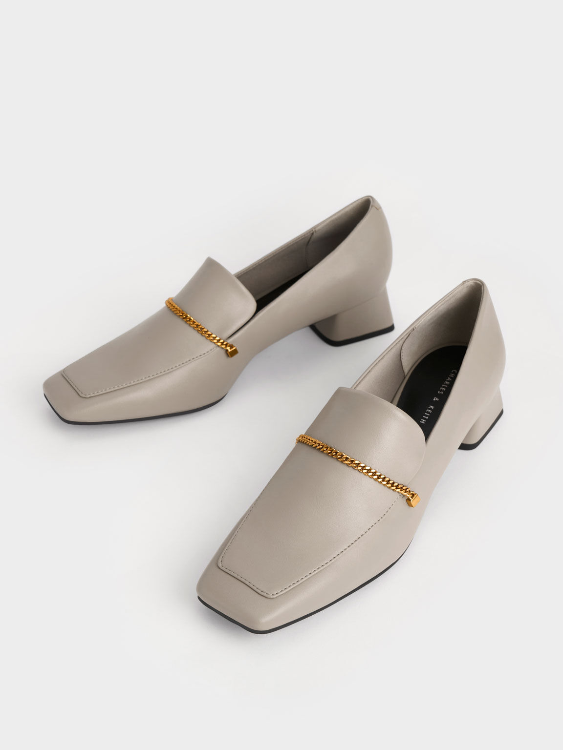 Chain-Link Loafers, Taupe, hi-res