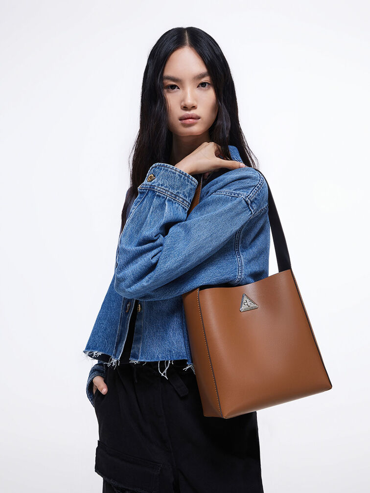 Trice Metallic Accent Large Hobo Bag, สีคอนยัค, hi-res