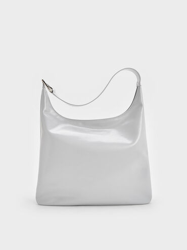 กระเป๋าโฮโบดีเทลจับจีบย่นรุ่น Lumen, สีเทา, hi-res