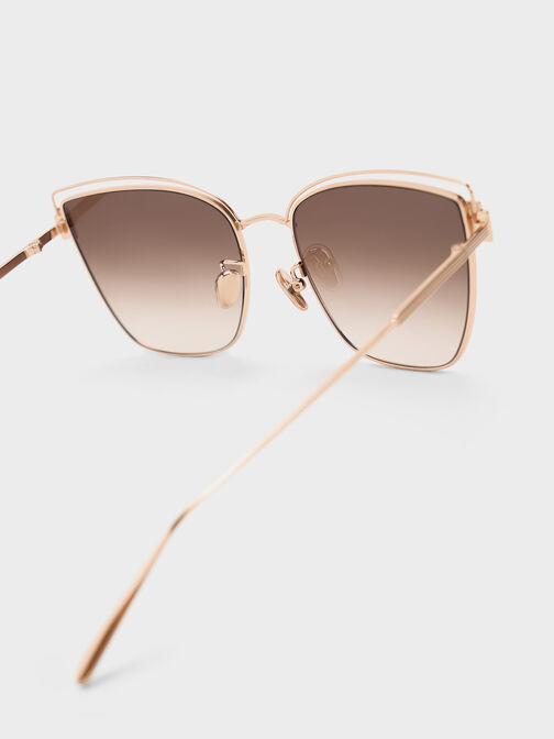 Wire-Frame Cat-Eye Sunglasses, , hi-res