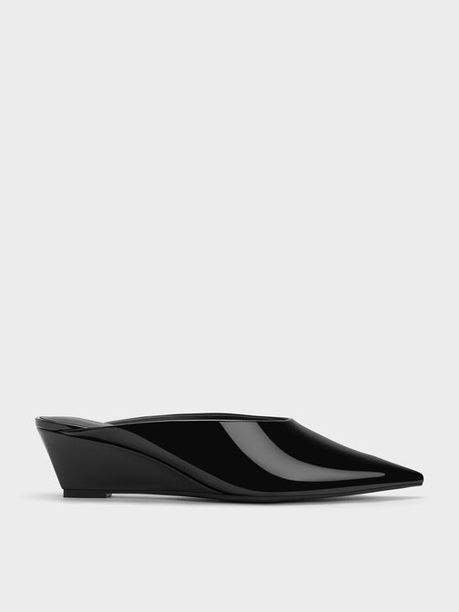 Patent Pointed-Toe Wedge Mules, , hi-res