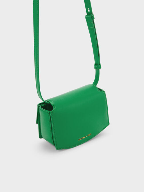 Clover Curved Shoulder Bag, สีเขียว, hi-res