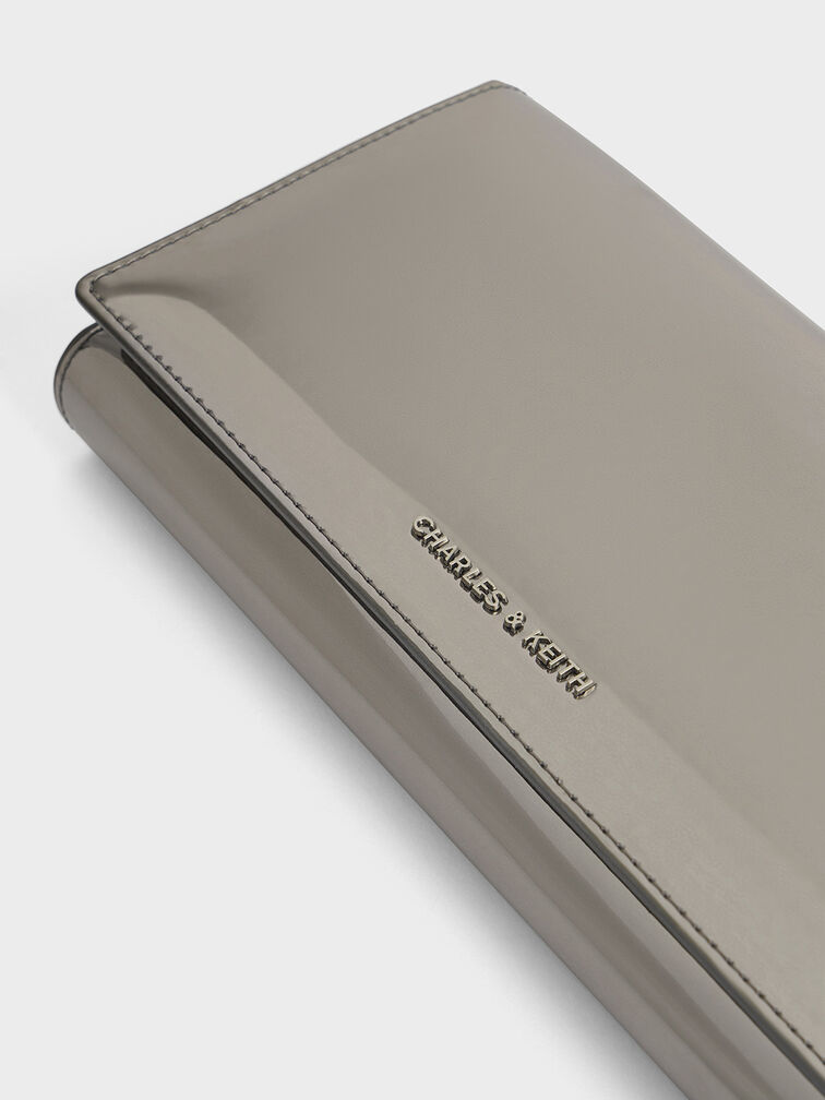 Sloane Metallic Long Wallet, Pewter, hi-res