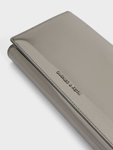Sloane Metallic Long Wallet, Pewter, hi-res