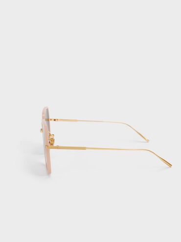 Oversized Square Butterfly Sunglasses, สีชมพู, hi-res