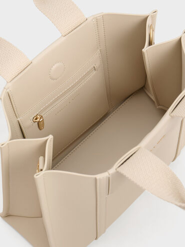 Mini Shalia Tote Bag, Beige, hi-res