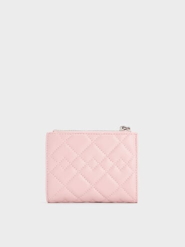 Duo Quilted Small Wallet, Cotton Candy Pink, hi-res