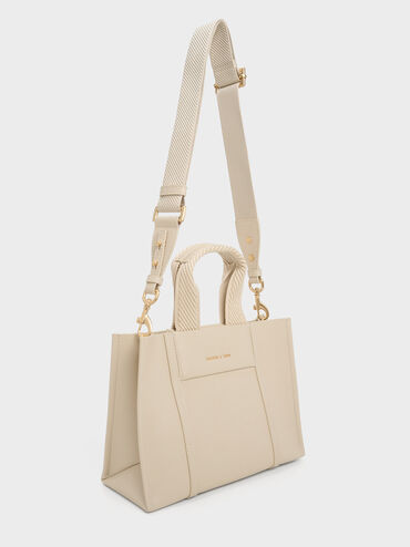 Mini Shalia Tote Bag, Beige, hi-res