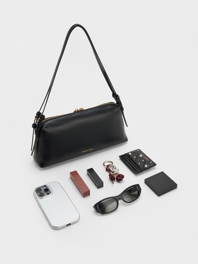 Deyna Double-Strap Shoulder Bag, Black, hi-res