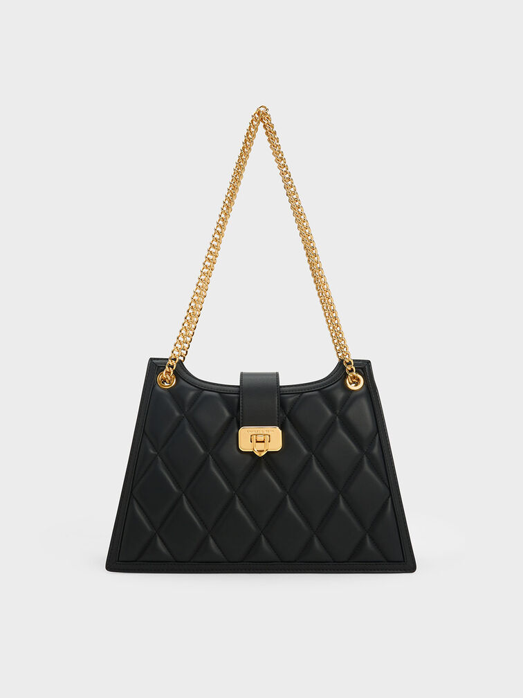Cressida Quilted Trapeze Chain Bag, , hi-res