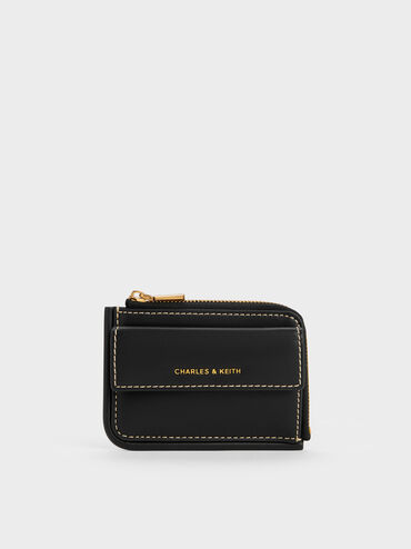 Lyla Front-Pocket Card Holder, Black, hi-res