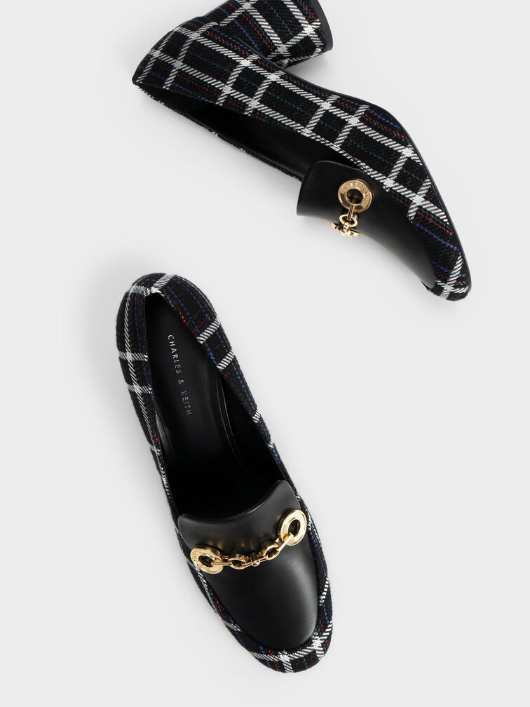 Circle Chain-Link Woven Loafer Pumps, , hi-res