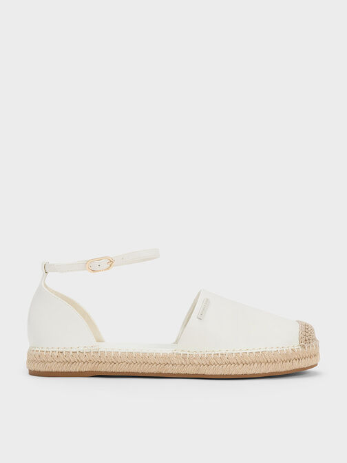 Ankle-Strap Espadrille Flats, , hi-res