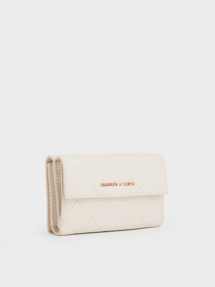 Duo Quilted Fold-Over Wallet, Cream, hi-res