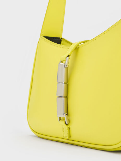 Cesia Metallic Accent Shoulder Bag, Yellow, hi-res
