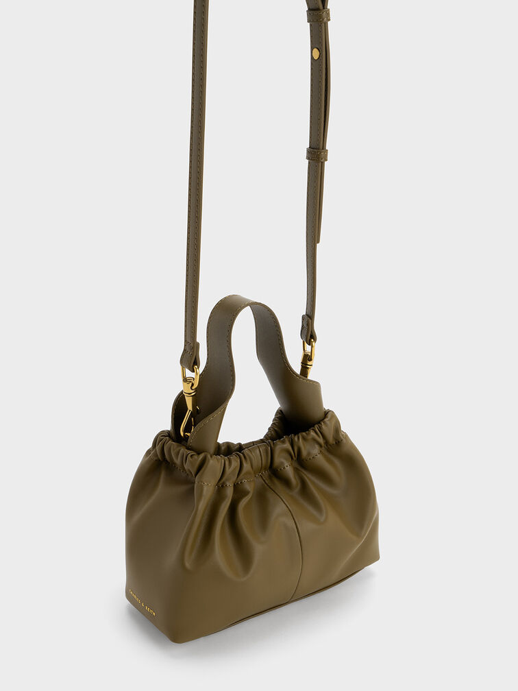 Ally Ruched Slouchy Chain-Handle Bag, , hi-res