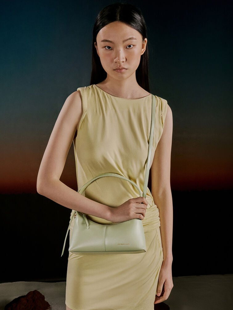 กระเป๋าสะพายไหล่รุ่น Simone, สีมัทฉะกรีน, hi-res