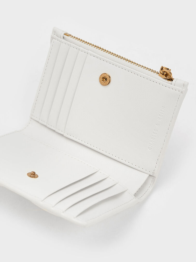 Gemma Quilted Card Holder, สีขาว, hi-res
