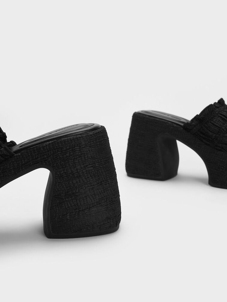Nuala Ruched Platform Mules, , hi-res