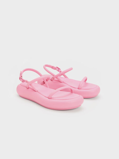 Keiko Padded Flatform Sandals, สีชมพู, hi-res