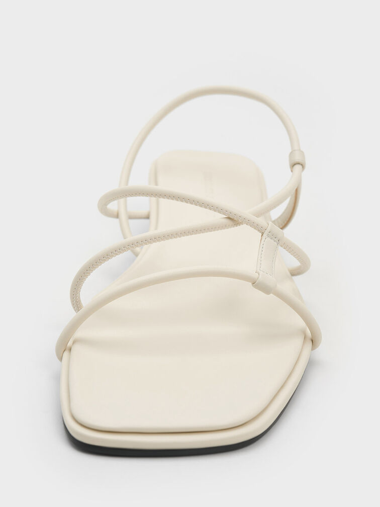 Square-Toe Strappy Sandals, Chalk, hi-res