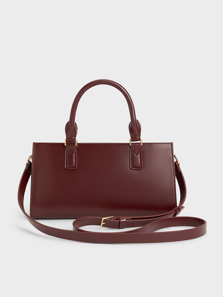กระเป๋าโท้ทขนาดเล็กรุ่น Kerry, สีมัลเบอร์รี่พลัม, hi-res