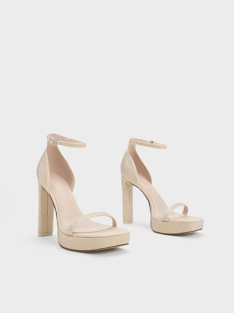 Crystal Ankle-Strap Platform Sandals, , hi-res