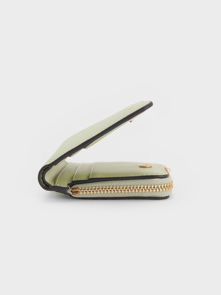 Keely Top Zip Small Wallet, Matcha Green, hi-res