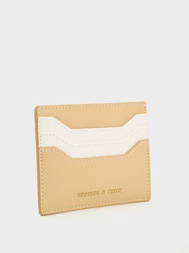 Carli Two-Tone Multi-Slot Card Holder, Beige, hi-res