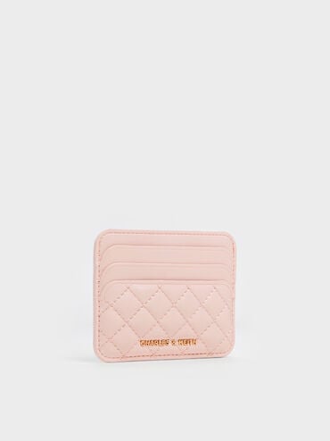 Cleo Quilted Card Holder, Soft Pink, hi-res