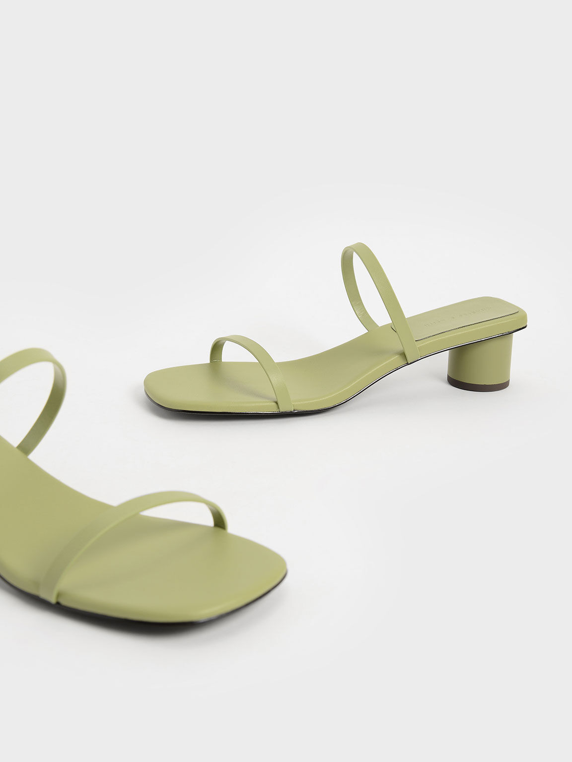 sage green square toe heels