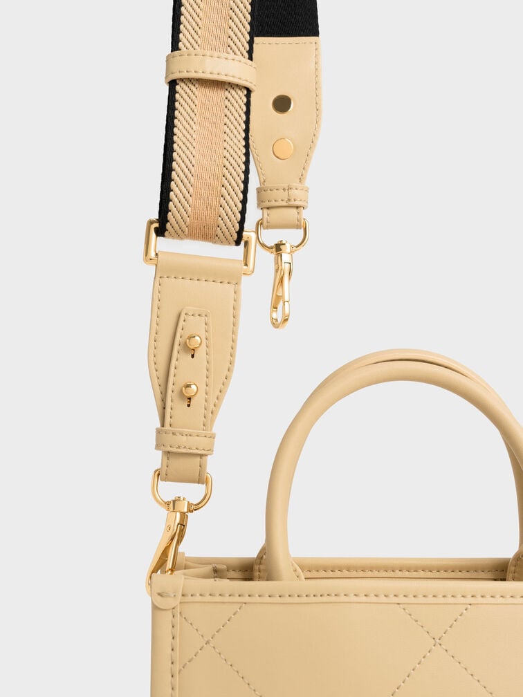 Celia Quilted Double Handle Tote Bag, , hi-res